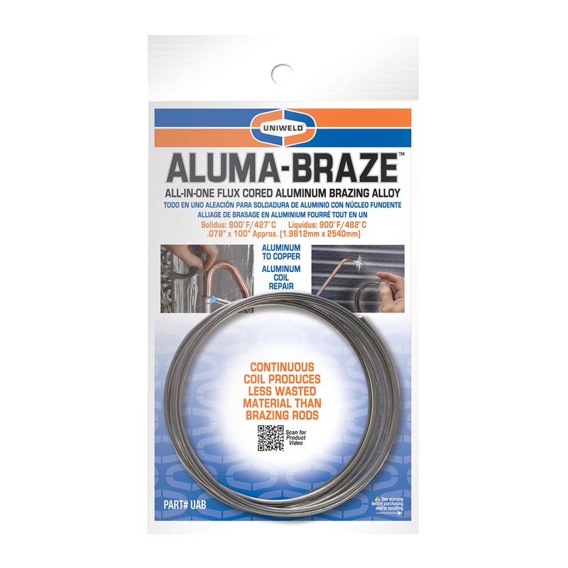 Uniweld UAB Aluma-Braze, All In-One Flux Cored Aluminum Brazing Alloy - Image 1